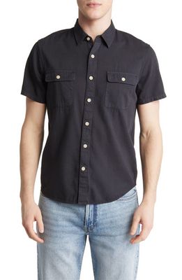 Lucky Brand Lived-In Short Sleeve Button-Up Workwear Shirt in Phantom