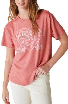 Lucky Brand Lucky Heart Graphic T-Shirt in Baked Apple