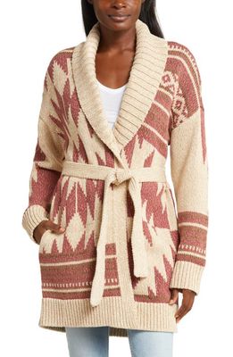 Lucky Brand Lucky Heritage Cotton Cardigan in Apple Butter Combo