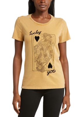 Lucky Brand Lucky You Card Cotton Graphic T-Shirt in Wood Thrush