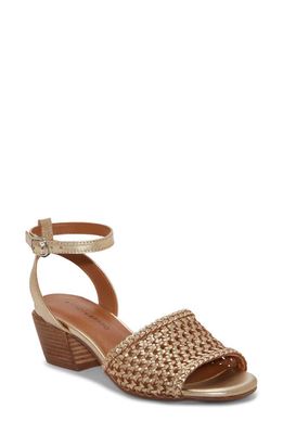 Lucky Brand Modessa Ankle Strap Sandal in Gold Platino