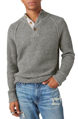 Lucky Brand Nep Cotton Blend Sweater in Heather Grey Tweed