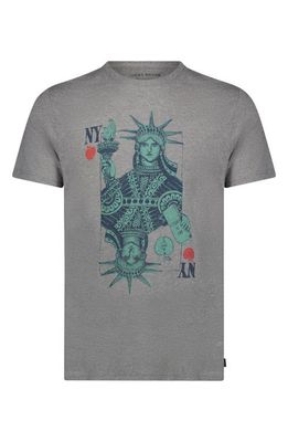 Lucky Brand New York Playing Card Graphic T-Shirt in Heather Gr
