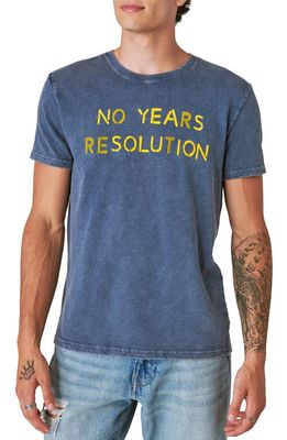 Lucky Brand No Years Resolution Graphic T-Shirt in Dress Blues