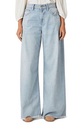 Lucky Brand Palazzo Pleated High Waist Wide Leg Jeans in Dreamland