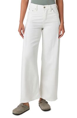 Lucky Brand Palazzo Pleated High Waist Wide Leg Jeans in Spring White