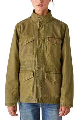 Lucky Brand Patchwork Utility Jacket in 378 Olive