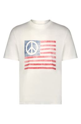 Lucky Brand Peace Flag Graphic T-Shirt in Blanc De B