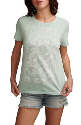 Lucky Brand Pisces Cotton Graphic T-Shirt in Eggshell Blue