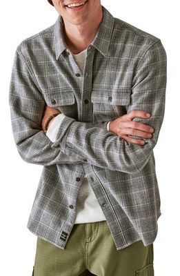 Lucky Brand Plaid Flannel Button-Up Shirt in Grey Malange