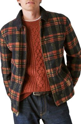 Lucky Brand Plaid Flannel Workwear Jacket in Navy Plaid