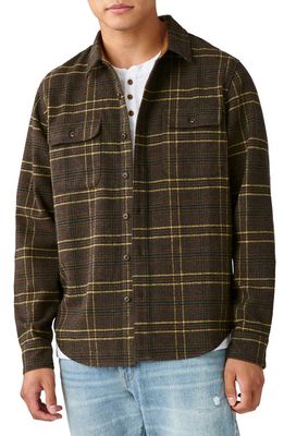 Lucky Brand Plaid Workwear Overshirt in Brown Plaid