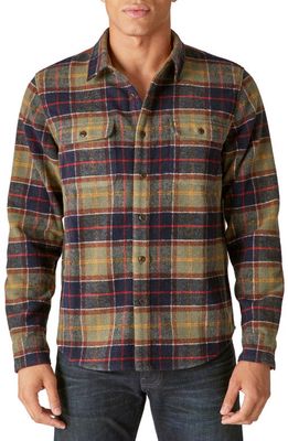 Lucky Brand Plaid Workwear Wool Blend Overshirt in Green Plaid