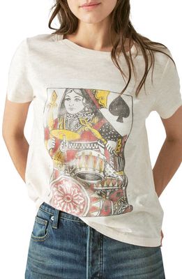 Lucky Brand Queen of Spades Cotton Slub Graphic T-Shirt in Soft Pink