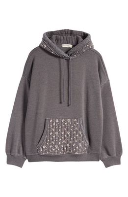 Lucky Brand Quilted Patchwork Hoodie in Raven Multi
