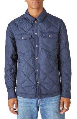Lucky Brand Quilted Puffer Shirt Jacket in Navy