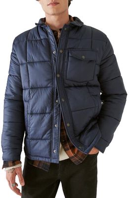 Lucky Brand Quilted Shirt Jacket in Navy
