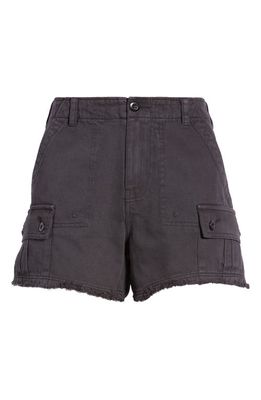 Lucky Brand Raw Hem Utility Shorts in Washed Black