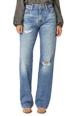 Lucky Brand Ripped Boyfriend Flare Jeans in Easy Like Sunday