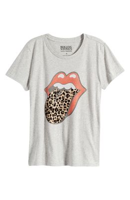 Lucky Brand Rolling Stone Leopard Cotton Graphic T-Shirt in Light Heather Gray