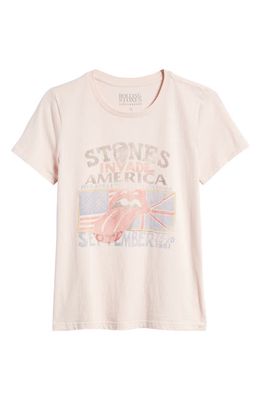 Lucky Brand Rolling Stones Invade America Graphic T-Shirt in Crystal Pink