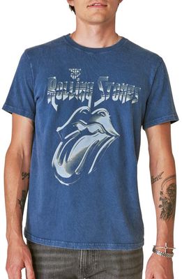 Lucky Brand Rolling Stones Metal Graphic T-Shirt in Dark Denim