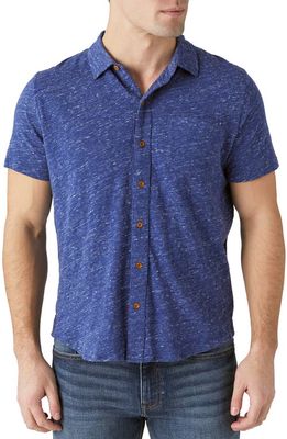Lucky Brand Short Sleeve Button-Up Shirt in Blue Depths
