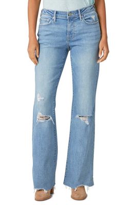 Lucky Brand Sweet Distressed Raw Hem Flare Jeans in Capsize Dest