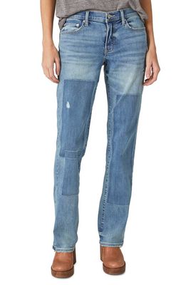 Lucky Brand Sweet Straight Patched Mid Rise Straight Leg Jeans in Galactic