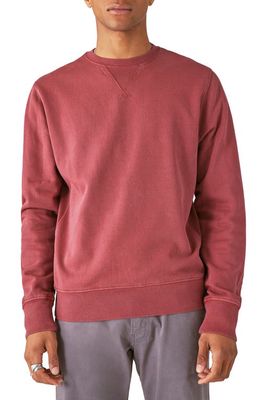Lucky Brand Terry Crewneck Sweatshirt in Pomegranate