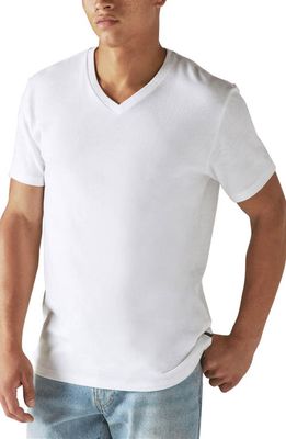 Lucky Brand V-Neck Burnout T-Shirt in Bright White
