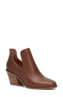 Lucky Brand Vellida Cutout Leather Bootie in Ginger