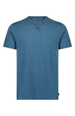 Lucky Brand Venice Button Notch Neck T-Shirt in Legion Blue