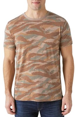 Lucky Brand Venice Camo Print Burnout T-Shirt in Camo Army Colors