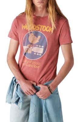 Lucky Brand Woodstock Poster Graphic T-Shirt in Holly Berry