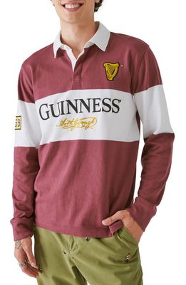 Lucky Brand x Guinness Colorblock Jersey Rugby Shirt in Maroon