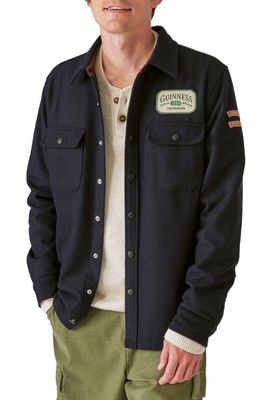 Lucky Brand x Guinness Embroidered Patch Shirt Jacket in Parisian Nights