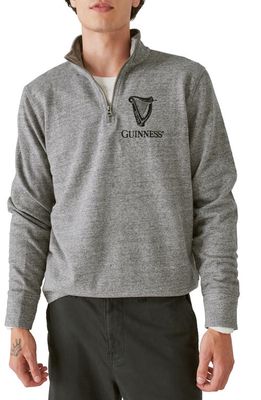 Lucky Brand x Guinness Quarter Zip Pullover in Heather Grey
