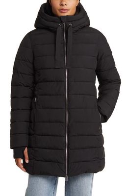 Lucky Brand Zip Front Clean Puffer Jacket in Black