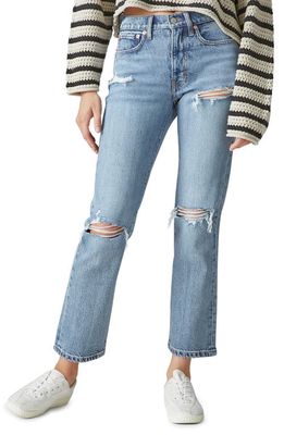 Lucky Brand Zoe Ripped High Waist Straight Leg Jeans in Saturn Dest