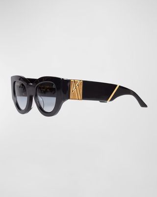 Lucky Goes to Vegas Embellished Acetate & Metal Cat-Eye Sunglasses
