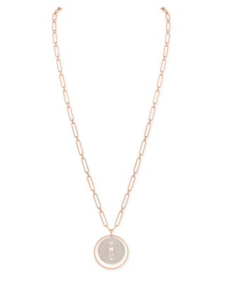 Lucky Move 18k Rose Gold Full Pave Necklace