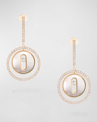 Lucky Move 18k Rose Gold Mother of Pearl & Diamond Earrings
