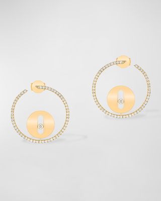Lucky Move 18K Yellow Gold Diamond Hoop Earrings