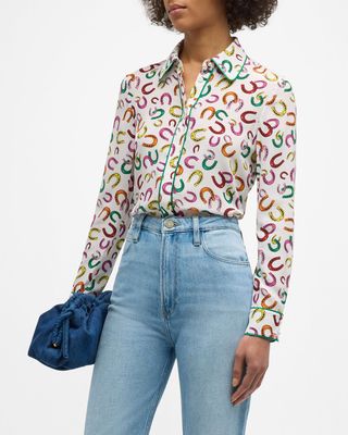 Lucky You Willa Placket Top with Piping