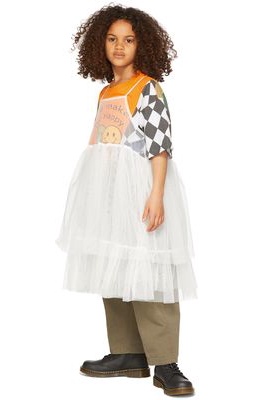 Luckytry Kids White Layered Tulle Dress