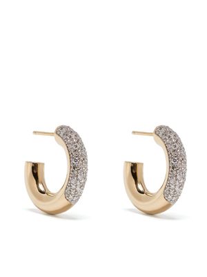 Lucy Delius Jewellery 14kt yellow gold Signature Pavé diamond hoop earrings