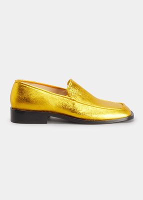 Lucy Metallic Leather Loafers