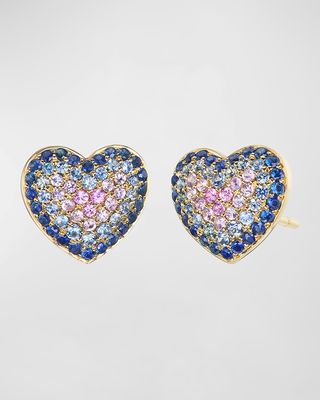 Lucy Stud Earrings in 18K Yellow Gold and Sapphires