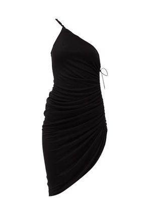 Ludovic De Saint Sernin - Asymmetric Lace-up Silk-jersey Mini Dress - Womens - Black
